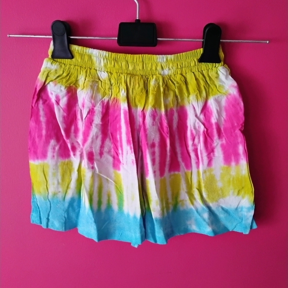 Colorful Tie-Dye Women's Shorts With Pockets & Beaded Drawstring • Size S • New! - Picture 4 of 9